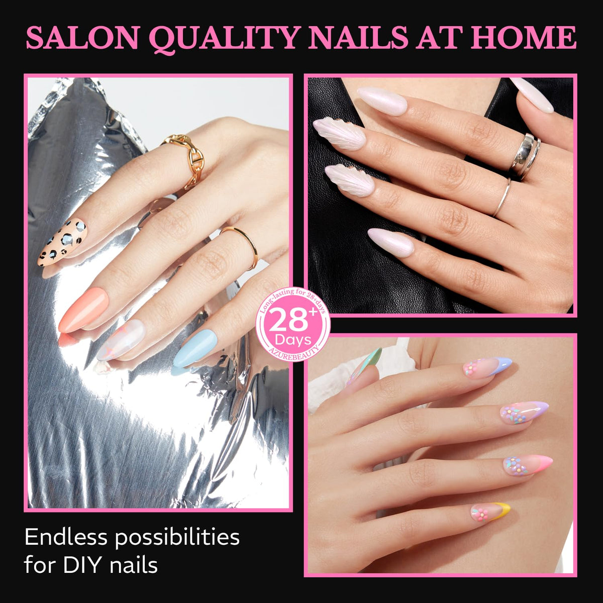 AZUREBEAUTY nail tips showing inner matte texture
