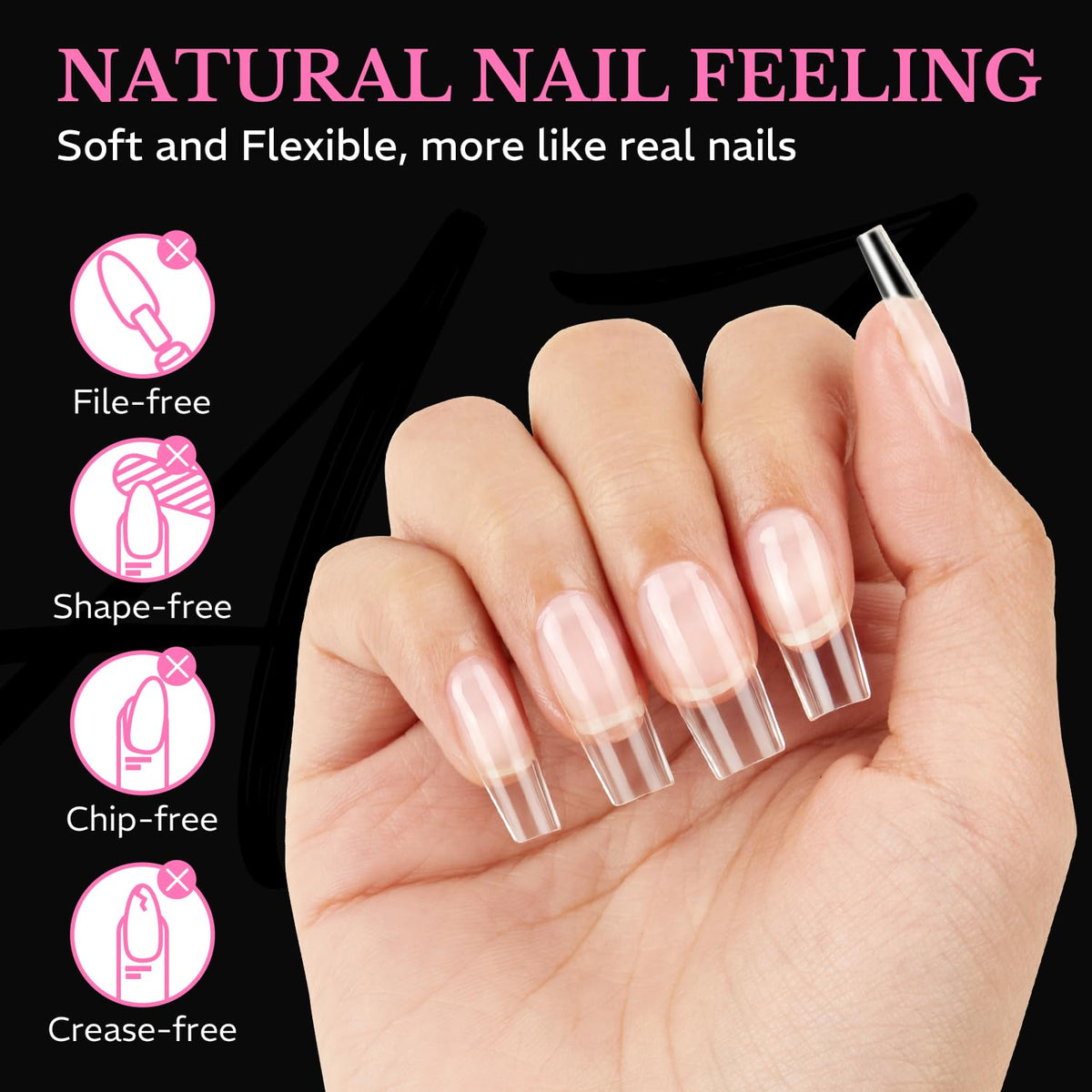 AZUREBEAUTY nail tips showing various sizes