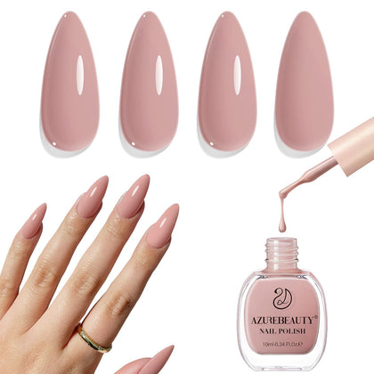 AZUREBEAUTY Nude Pink Nail Polish 10ml front view