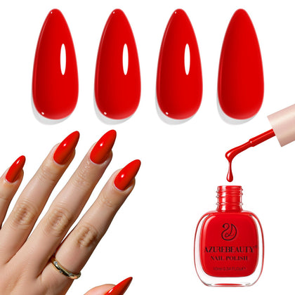 AZUREBEAUTY Red Nail Polish 18ML front view