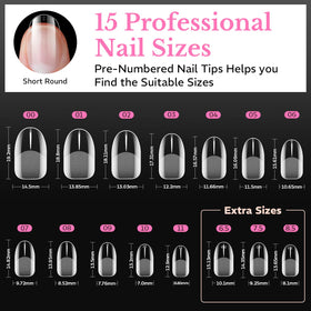 AZUREBEAUTY Short Oval Round Nail Tips showing flexible design