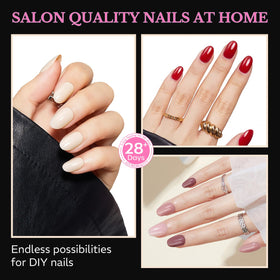 AZUREBEAUTY Short Oval Round Nail Tips with clear numbering