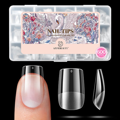 AZUREBEAUTY Short Square Nail Tips 600pcs front view