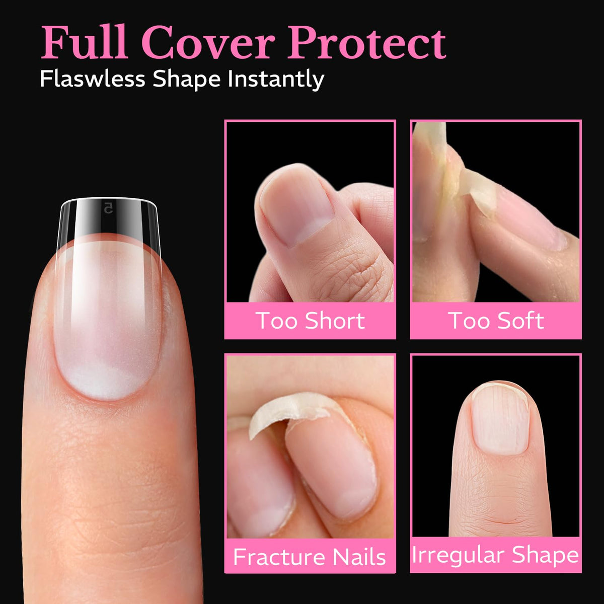 AZUREBEAUTY Short Square Nail Tips in various sizes