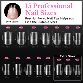AZUREBEAUTY Short Square Nail Tips texture detail