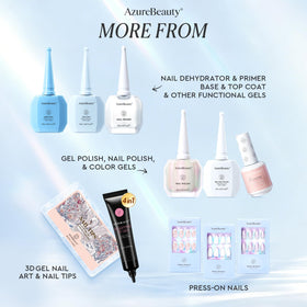 AZUREBEAUTY Short Square Nail Tips with nail art accessories