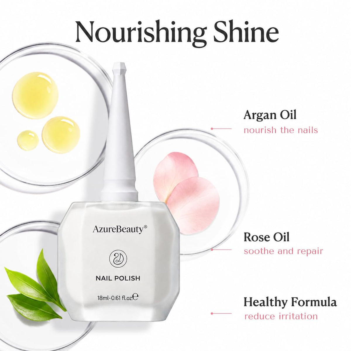 AZUREBEAUTY Warm White Nail Polish in a beauty setup