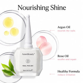 AZUREBEAUTY Warm White Nail Polish in a beauty setup