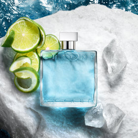 Azzaro Chrome packaging with citrus and aquatic theme