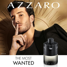 Azzaro The Most Wanted Eau de Toilette Intense on a wooden surface
