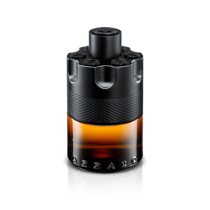 Azzaro The Most Wanted Parfum 3.4 Fl Oz black barrel-shaped bottle front view