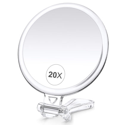 B Beauty Planet 20X Magnifying Mirror front view with adjustable handle
