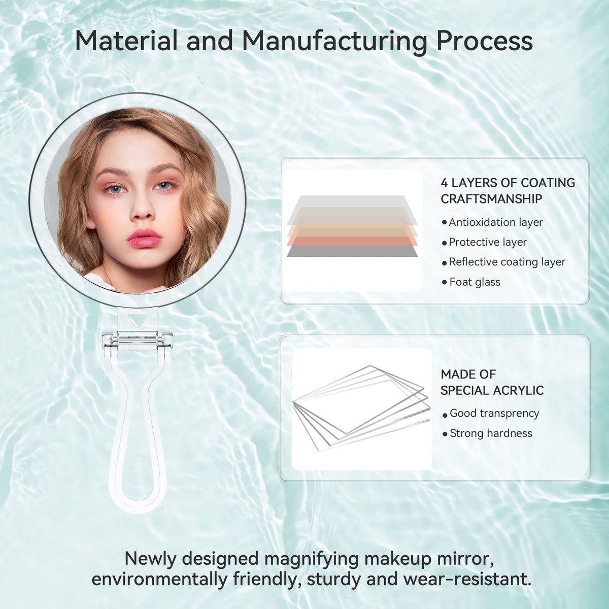 B Beauty Planet 20X Magnifying Mirror in a handbag for travel