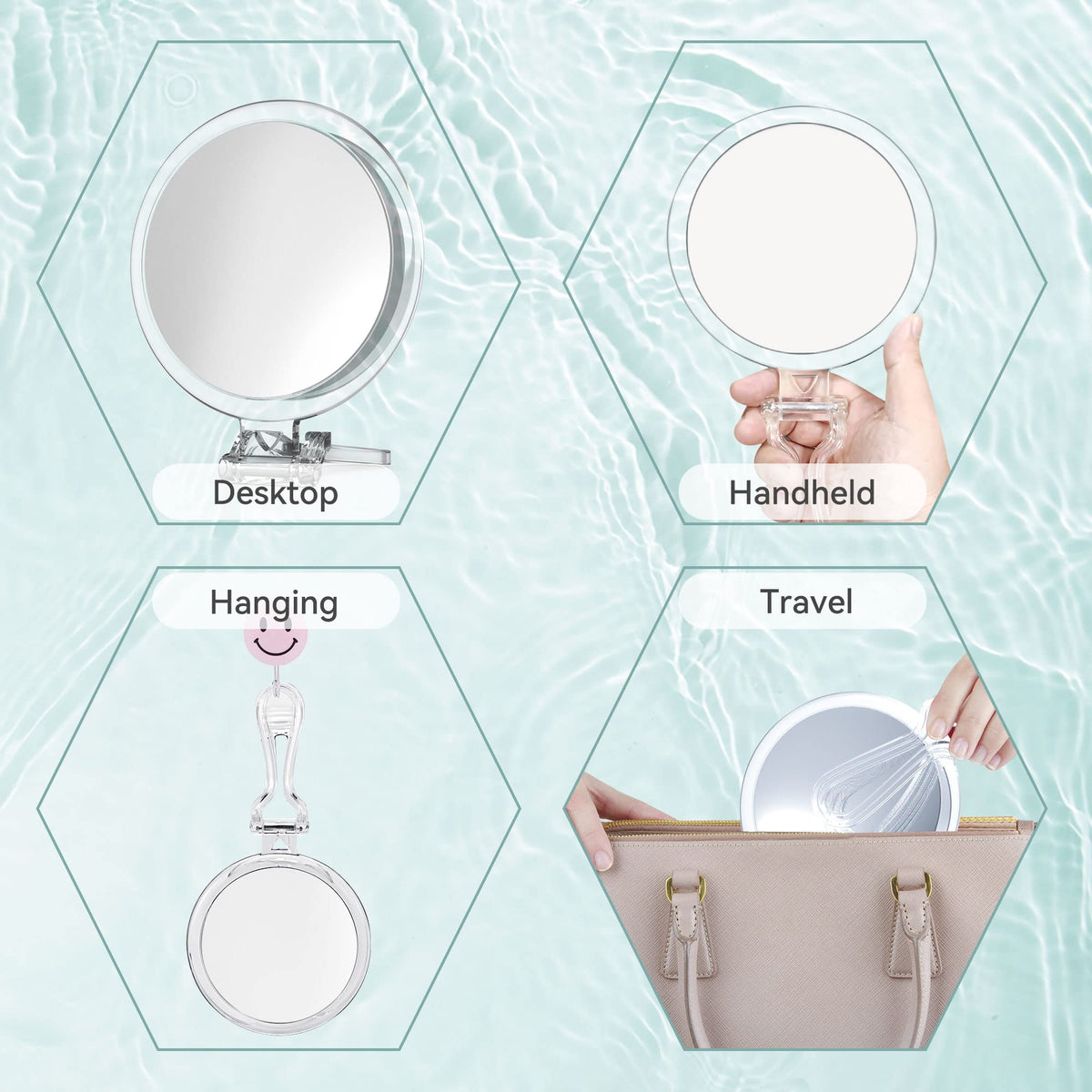 B Beauty Planet 20X Magnifying Mirror on a vanity table