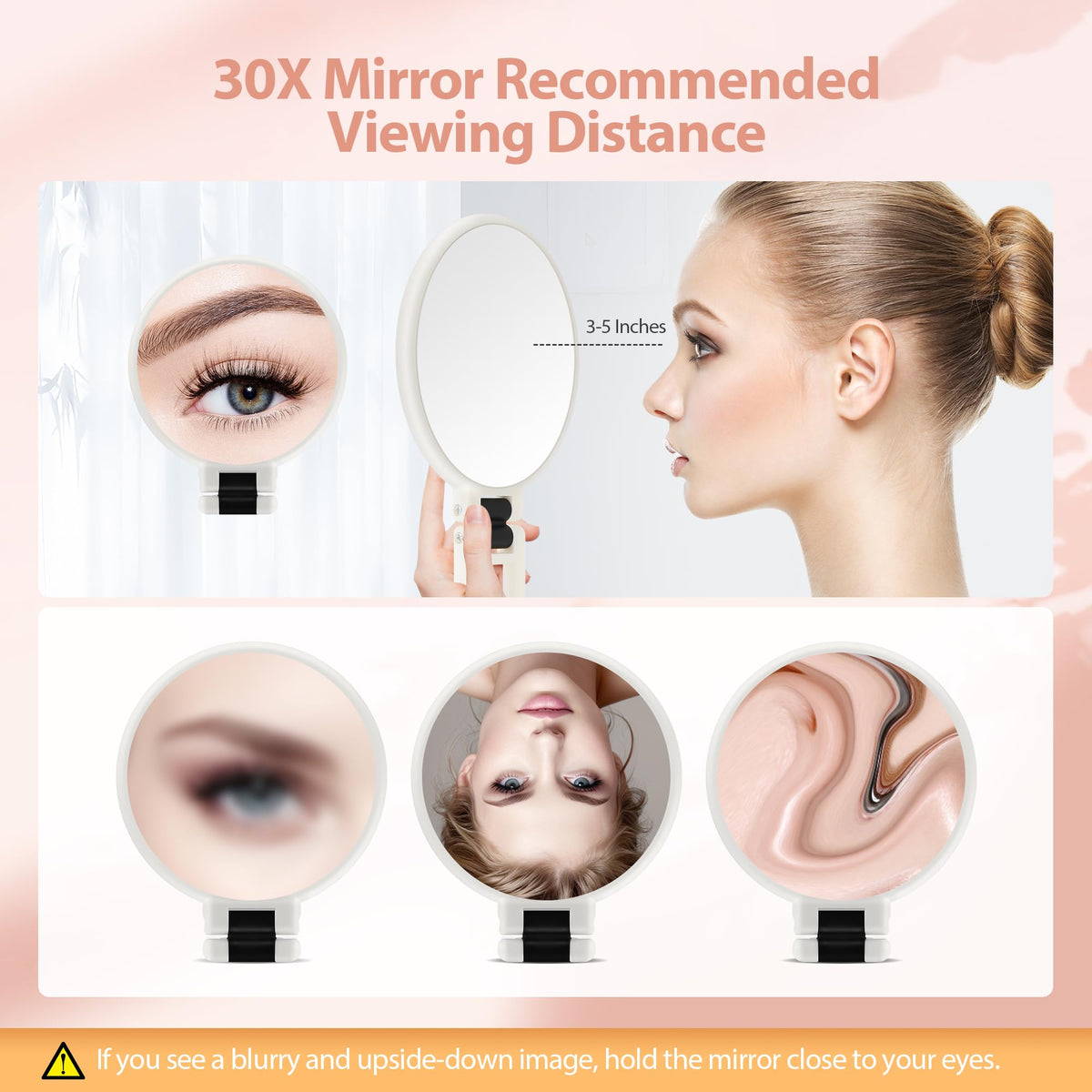 B Beauty Planet 30X Magnifying Hand Mirror in a travel setting