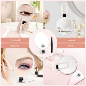 B Beauty Planet 30X Magnifying Hand Mirror showing 1X and 30X sides