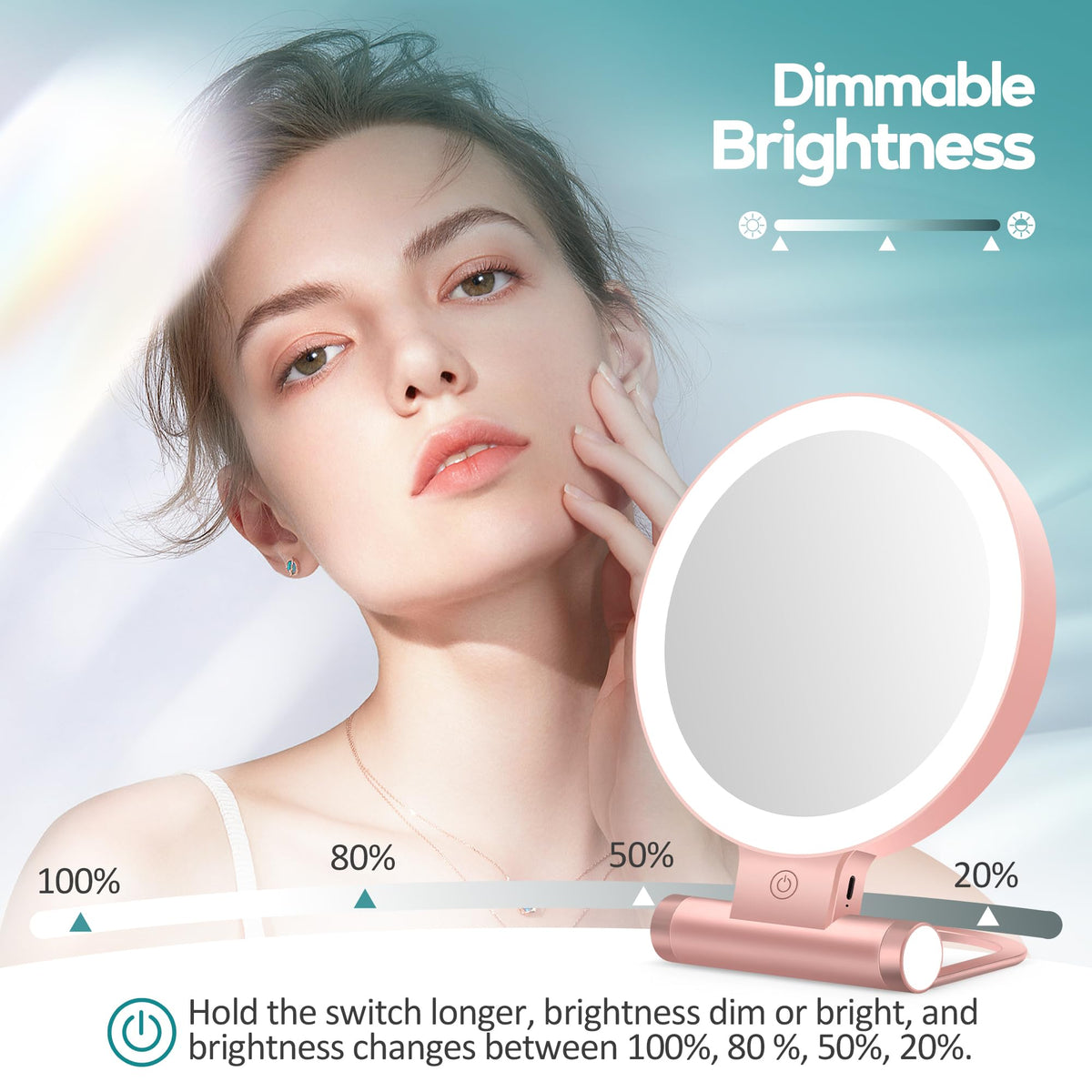 B Beauty Planet 30X Magnifying Mirror with Light compact design for travel