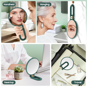B Beauty Planet 40X Magnifying Hand Mirror side view with handle