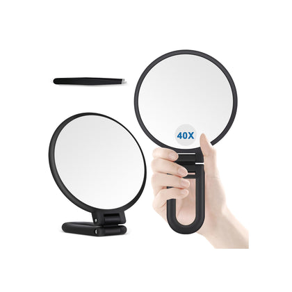 B Beauty Planet 40X Magnifying Mirror front view in black