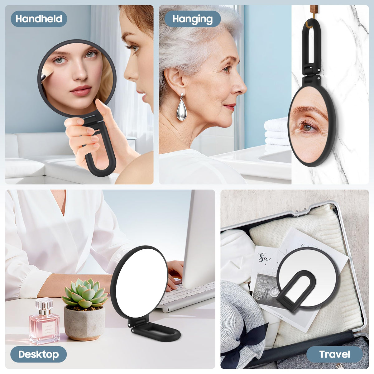 B Beauty Planet 40X Magnifying Mirror side view with 360° rotation