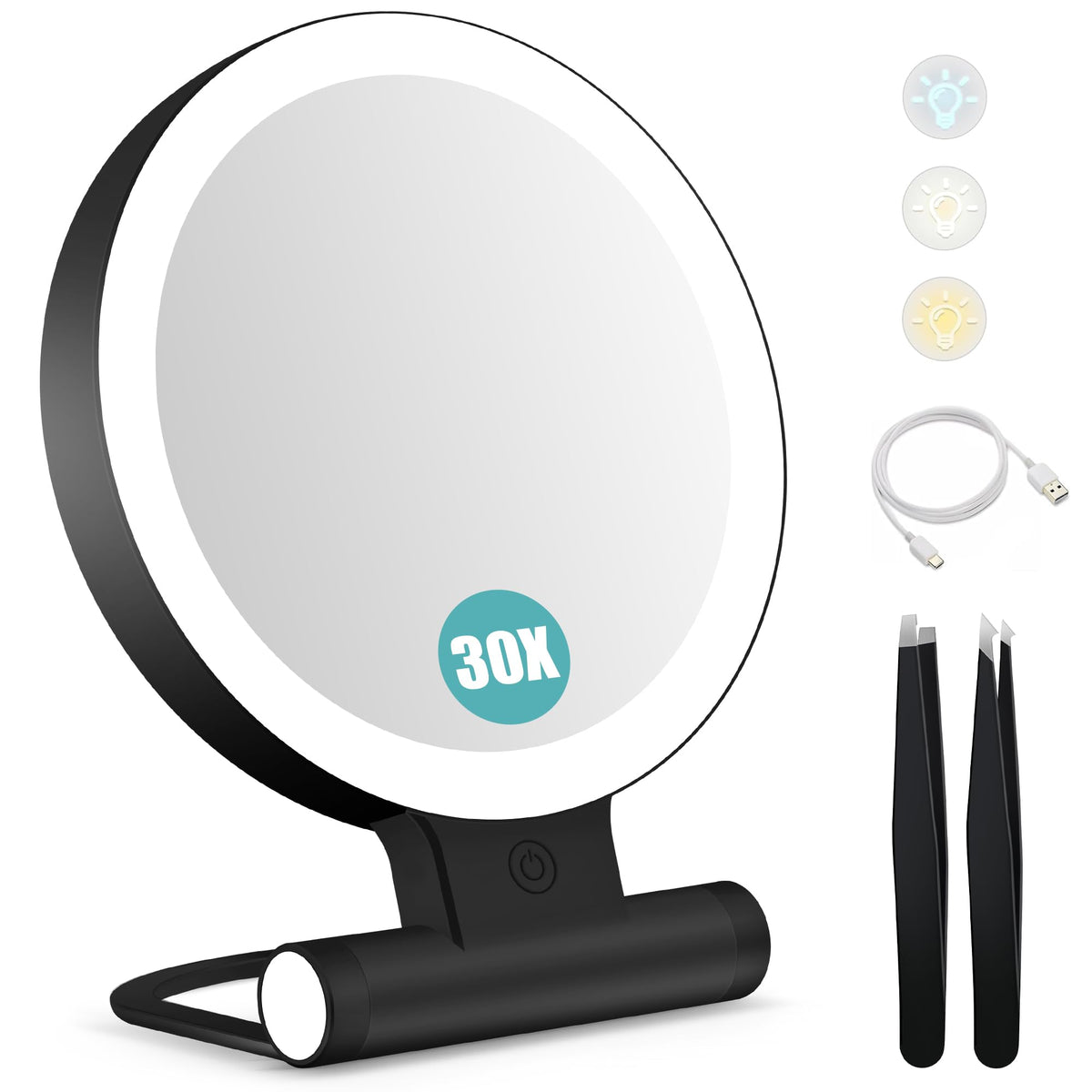 B Beauty Planet Magnifying Makeup Mirror with 30X magnification front view