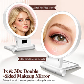 B Beauty Planet Magnifying Mirror side view showing 30X magnification