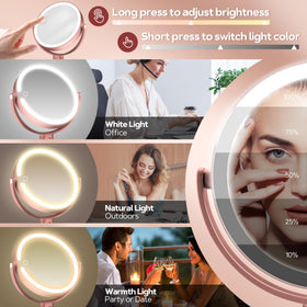 B Beauty Planet Makeup Mirror with adjustable brightness settings