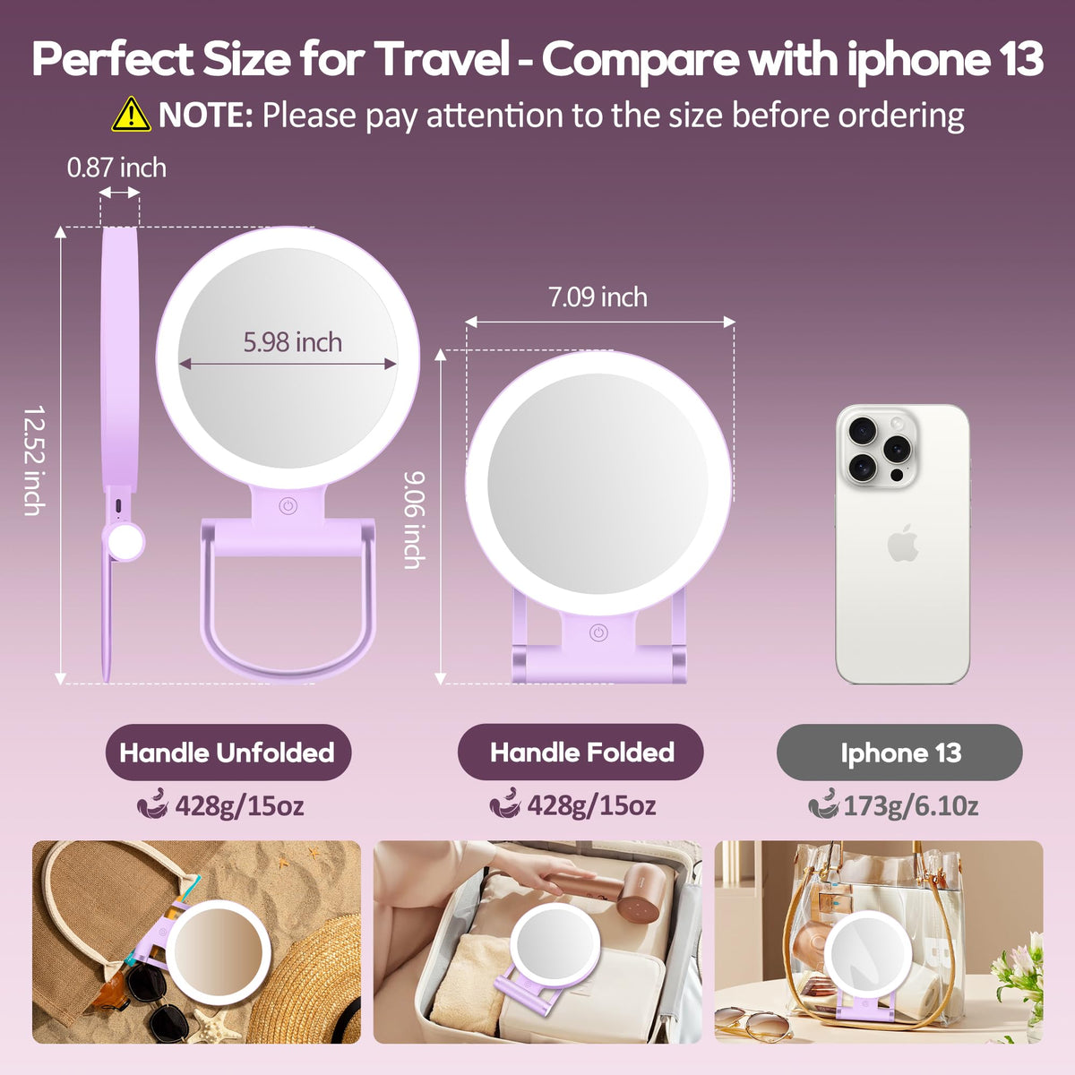 B Beauty Planet mirror in use for makeup application