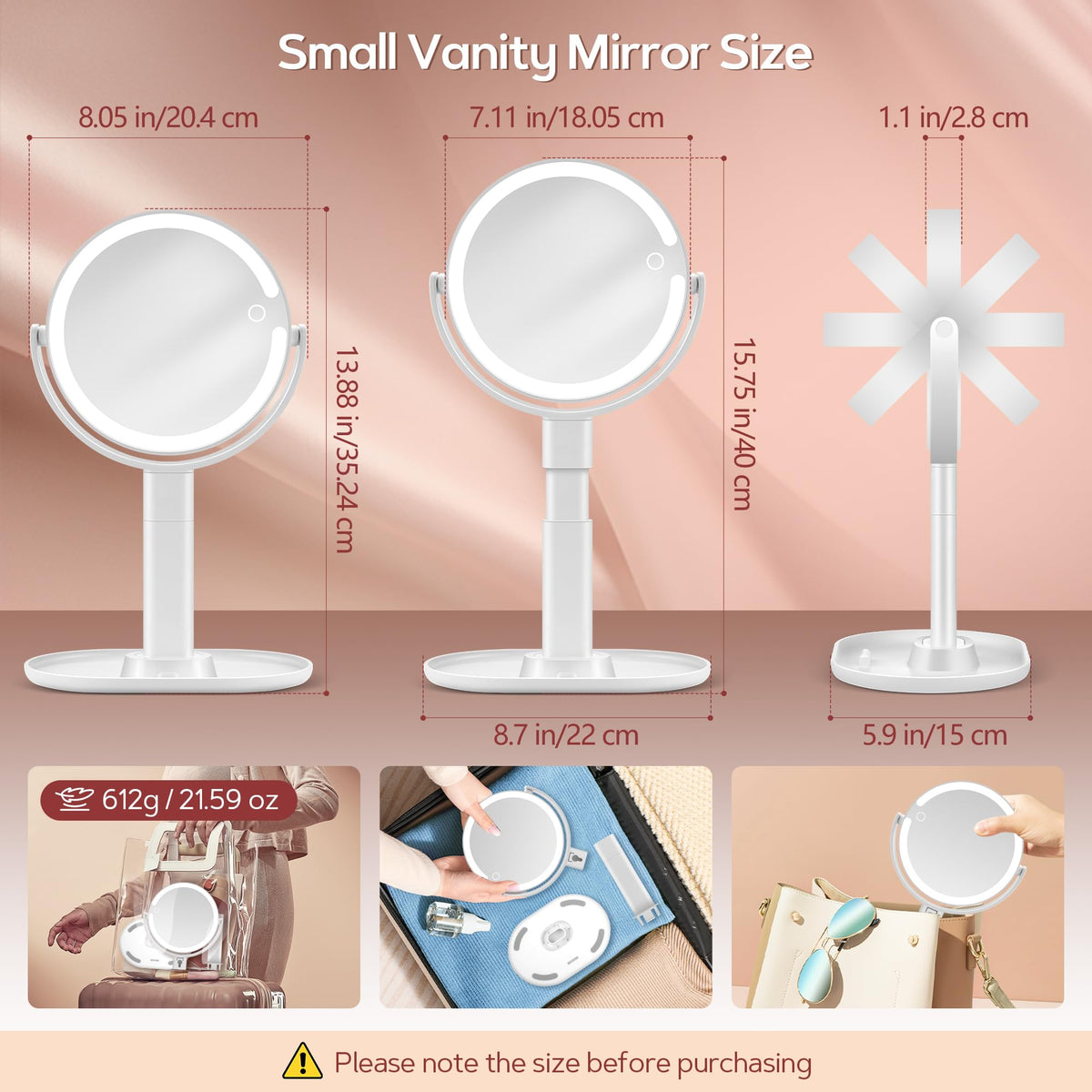 B Beauty Planet Vanity Mirror with cool lighting mode