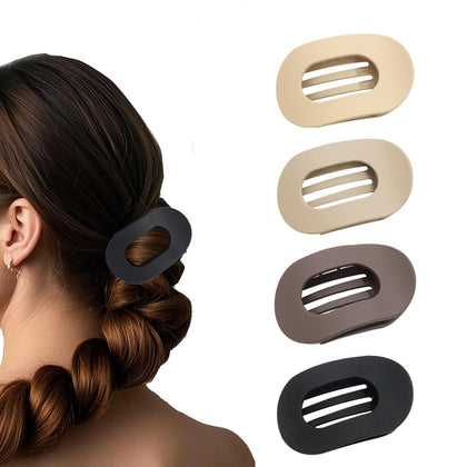 B.PHNE 4 pack flat hair clips in assorted colours front view