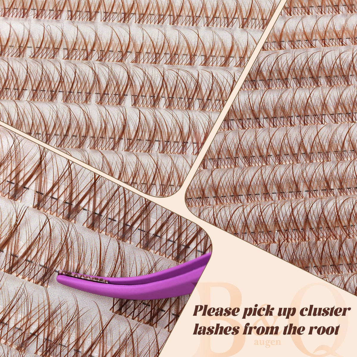 B&Qaugen brown lash clusters in natural light