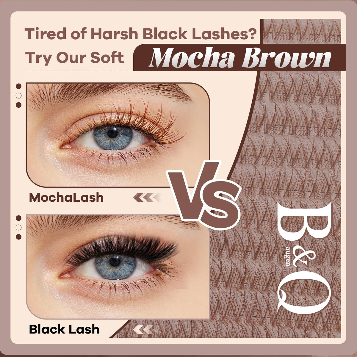 B&Qaugen Brown Lash Clusters Kit contents laid out