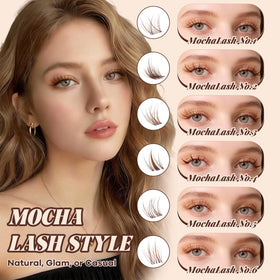 B&Qaugen Brown Lash Clusters Kit with application guide