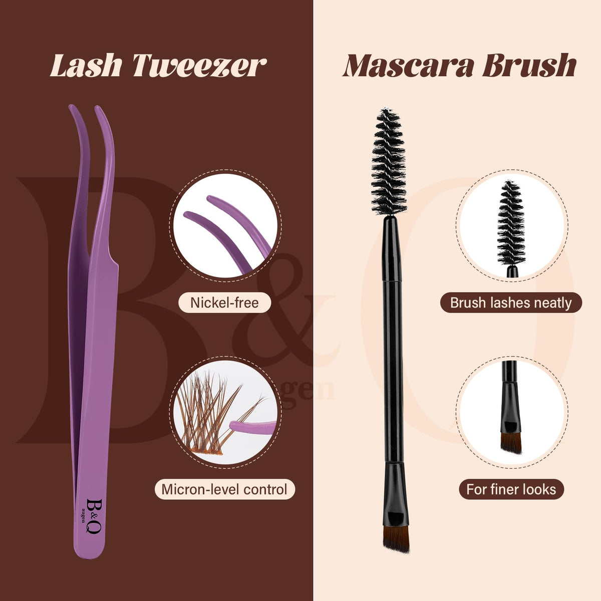 B&Qaugen Brown Lash Clusters Kit with model applying lashes