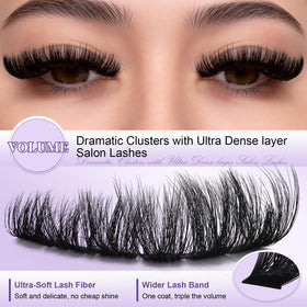B&Qaugen D Curl lash clusters in various lengths from 10-18mm
