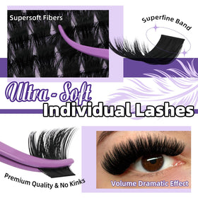 B&Qaugen eyelash clusters close-up showing ultra-soft texture