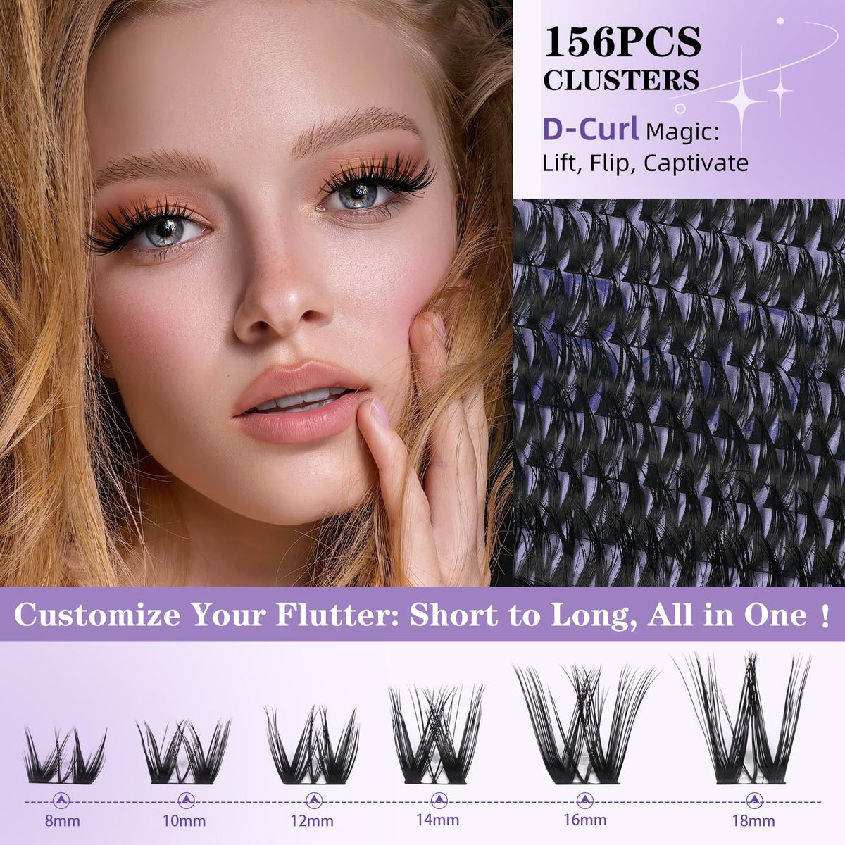 B&Qaugen Flora Lash Clusters application tools included
