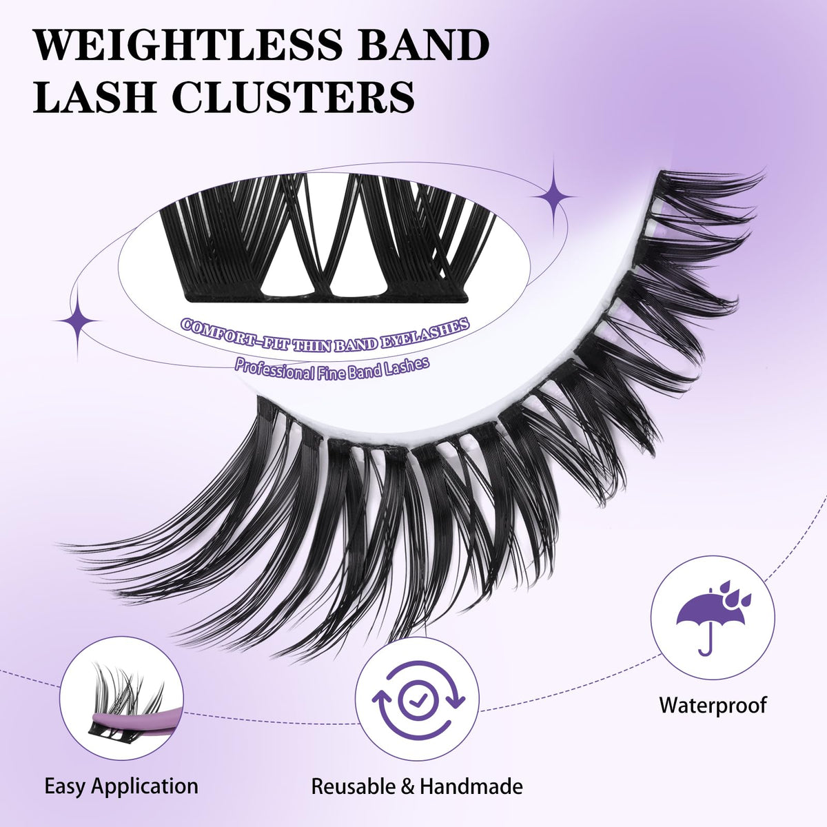 B&Qaugen Flora Lash Clusters D Curl and Cat Eye options