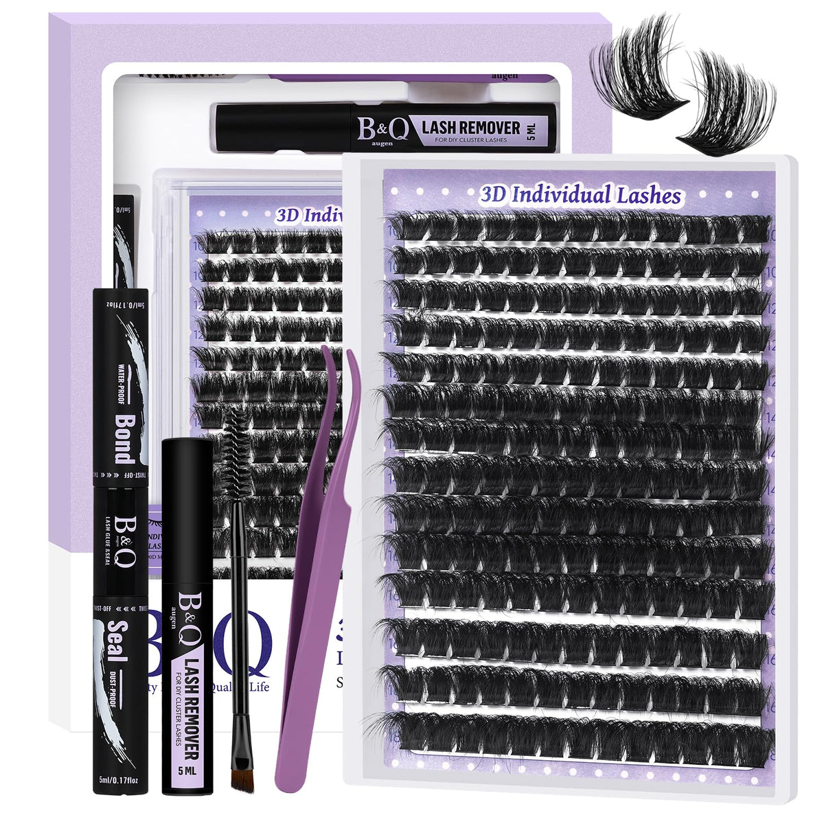 B&Qaugen Fluffy Lash Clusters Kit 200D front view