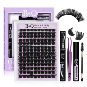 B&Qaugen Fluffy Lash Clusters Kit front view with packaging