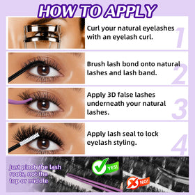 B&Qaugen Fluffy Lash Clusters Kit tools layout