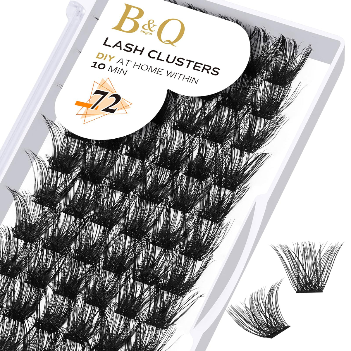 B&Qaugen Lash Clusters B02 D Curl 14mm front view
