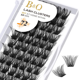 B&Qaugen Lash Clusters B02 D Curl 14mm front view