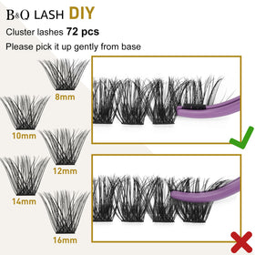 B&Qaugen Lash Clusters B02 individual lashes displayed