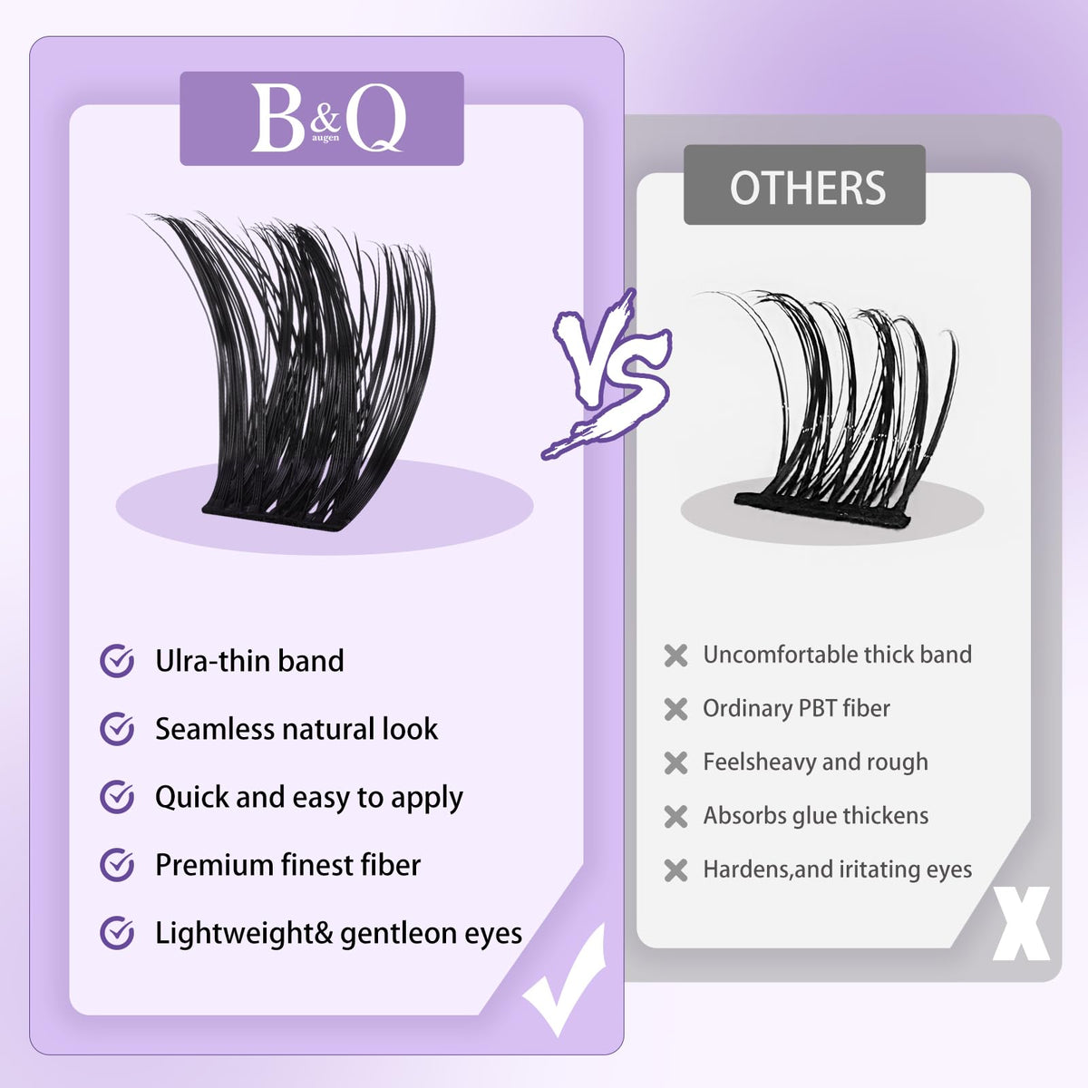 B&Qaugen Lash Clusters Cat Eye style