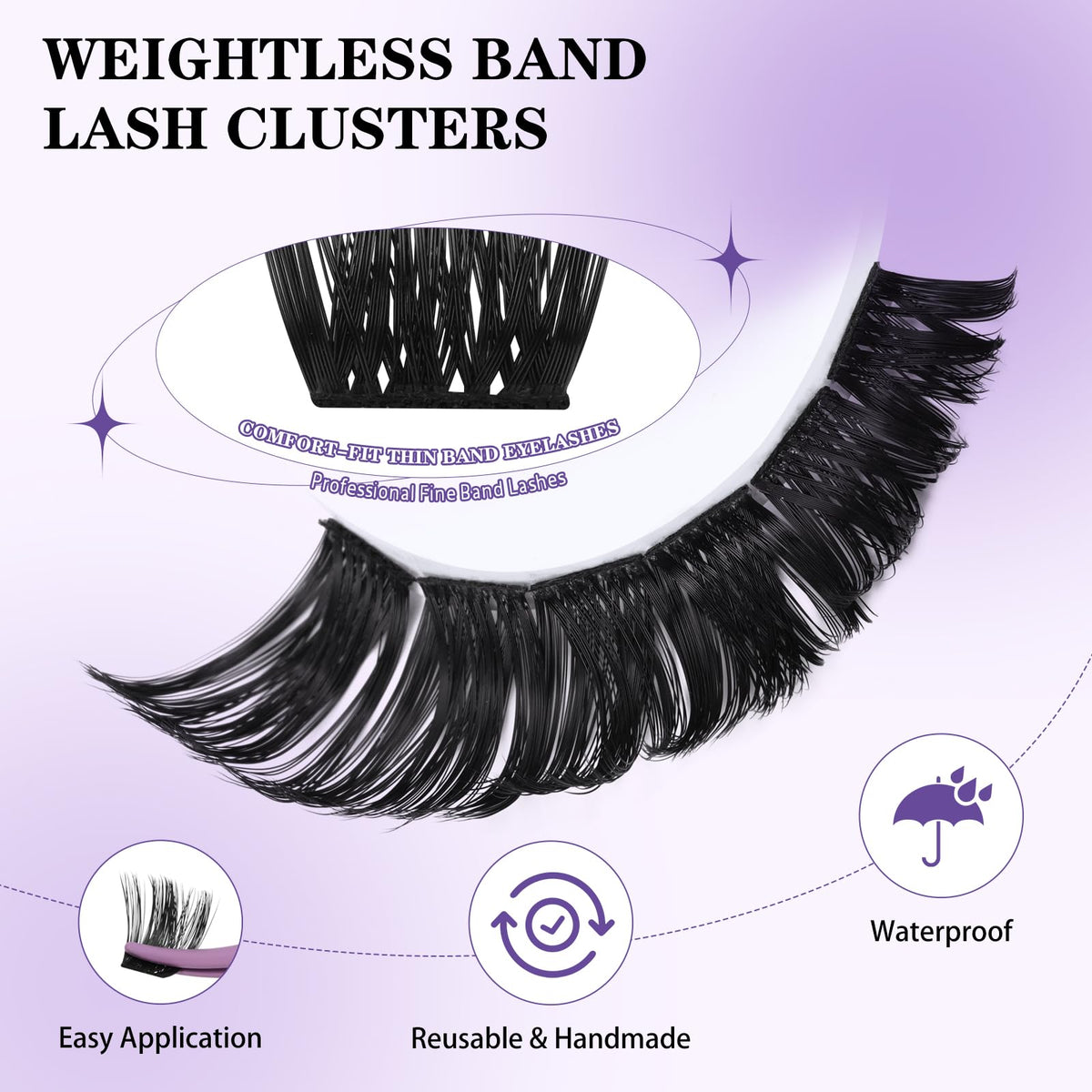 B&Qaugen Lash Clusters D Curl close-up