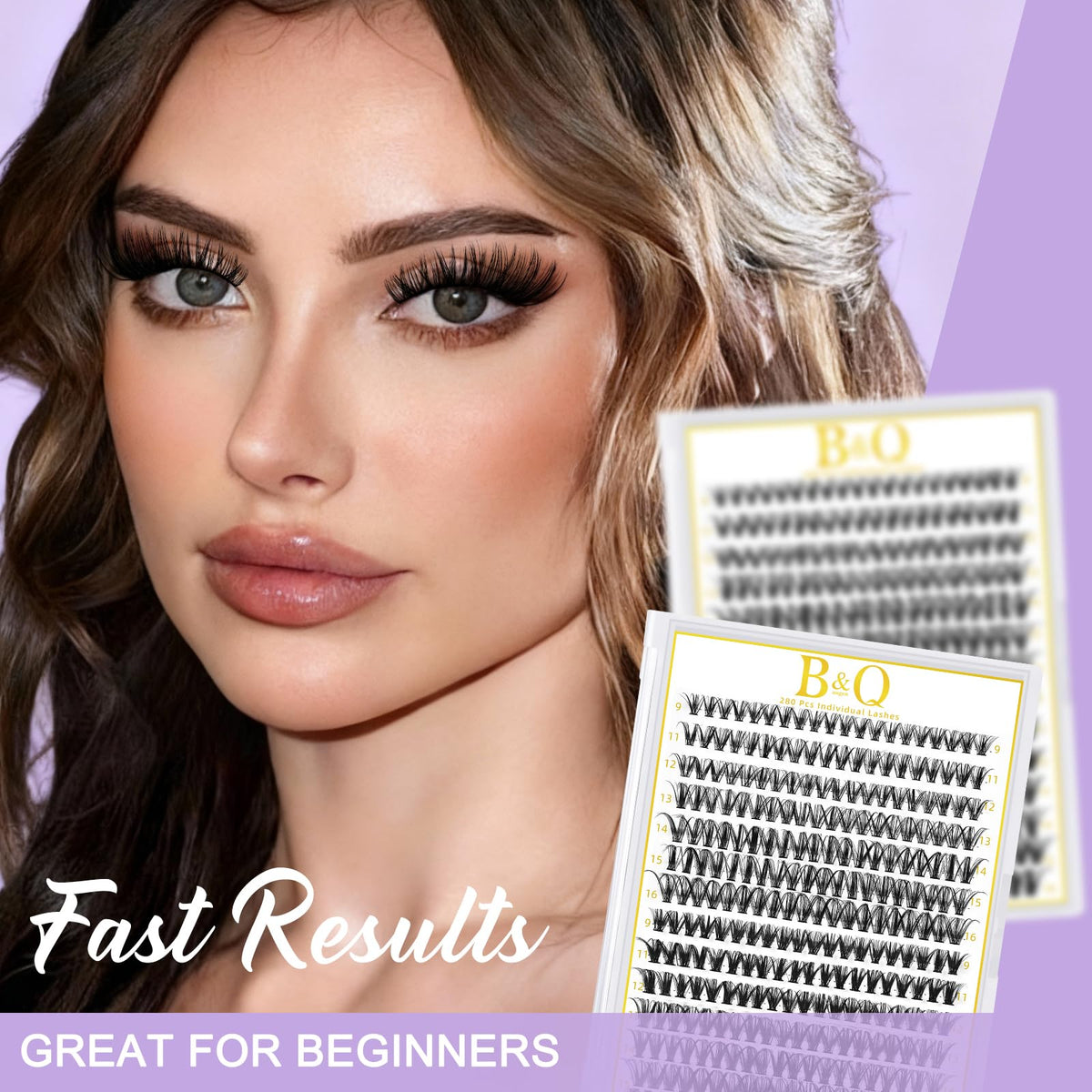 B&Qaugen Lash Clusters displayed on a makeup table