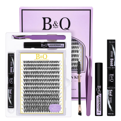 B&Qaugen Lash Clusters Kit 280PCS front view with tray