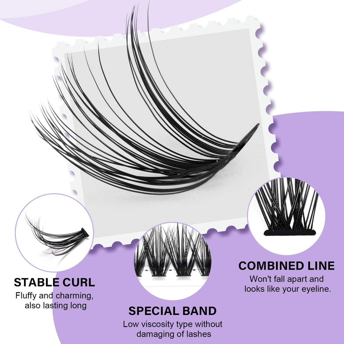B&Qaugen Lash Clusters Kit showing multiple lash styles