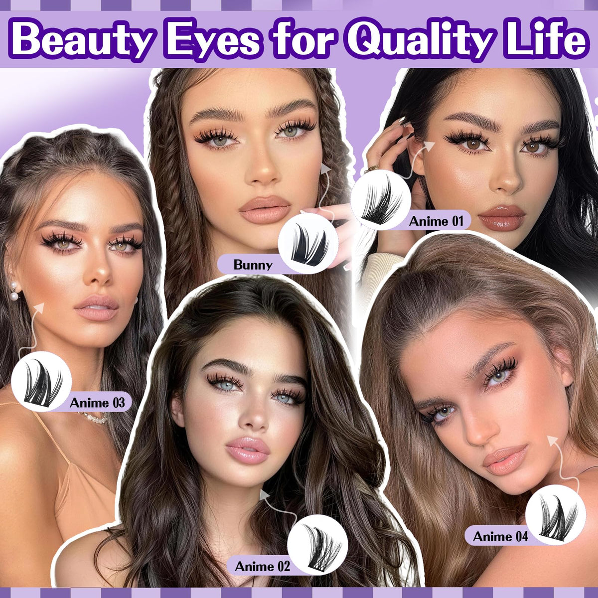 B&Qaugen lash clusters kit with application tools